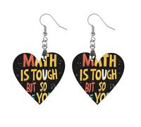 Math Is Tough But So Are You Women's Earrings Wooden Pendant Dangle Jewelry Stylish Accessories for Party