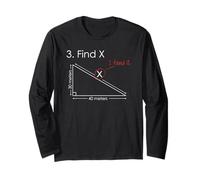 Math Joke Shirt - Funny Find X Found It Tee for Teachers Long Sleeve T-Shirt