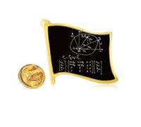math kowledge art deco fashion Golden Metal Flag Lapel Pin Badge