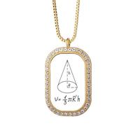 math kowledge circular c volume Necklace Pendant Diamond Crystal Golden Jewelry