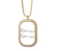 Math Kowledge Cosine Integral Formula Necklace Pendant Diamond Crystal Golden Jewelry
