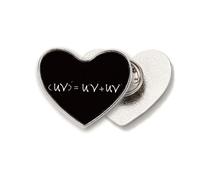 Math Kowledge Derivative Formula Heart Metal Pin Brooch Clip Love