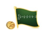 Math Kowledge Formula Art Deco Fashion Golden Metal Flag Lapel Pin Badge