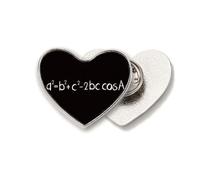 Math Kowledge Triangle Formula Heart Metal Pin Brooch Clip Love