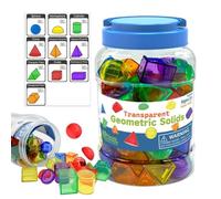 Math Learning 3D Geometric Blocks Hands On Toy Storage Jar Teaching Supply