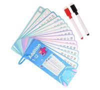 Math Learning Cards - 2.76x7.09 Inches Flash Cards Math | Game Addition Subtraction Multiplication Division | Dry Erase Double Sided Educational Hole Punched Çards For Homeschool Kindergarten