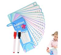 Math Learning Cards | Game Addition Subtraction Multiplication Division - Dry Erase Double Sided Educational Cards with Hole Punched, Interactive Kids Learning for Classroom Homeschool