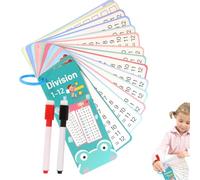 Math Learning Cards | Game Addition Subtraction Multiplication Division | Dry Erase Double Sided Educational Cards with Hole Punched, Interactive Kids Learning for Classroom Homeschool
