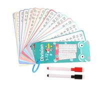 Math Learning Cards, Subtraction Addition Multiplication Division Game, Dry Erase Double Sided Educational Flash Cards Hole Punched for Interactive Learning, Classroom Homeschool