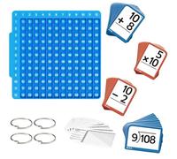 Math Learning Kit, Arithmetic Practice Set for Kids Ages 1-6, Multiplication Flash Cards, Math Board, Manipulatives, Flash Cards, Games, Fun Educational Games at Home or School