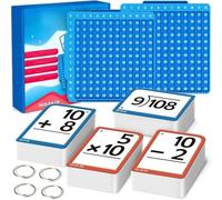 Math Learning Kit,Basic Math Flash Cards, Arithmetic Practice Set For Kids Ages 1-6,Interactive Math Practice Kit,24.2x12x1.5cm Times Tables Maths Games, Educational Toys With Board
