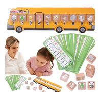 Math Learning Toy - Number Game Wooden Animal Bus, Preschool Educational Logic Thinking Activity, Fun Interactive Math Training Device, Play Use | Gift Idea Solution for Kids Children Classroom Home