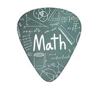Math Lesson Word 3 Different Thickness Abstract Art Colorful Celluloid Guitar Pick Plectrums For Bass, Music Lovers Guitar PlayersElectric, Acoustic Guitars Includes 0.46mm, 0.71mm, 0.96mm