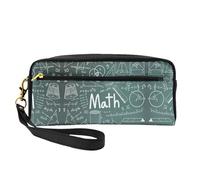 Math Lesson Word Double-Sided Printed Leather Portable Makeup Pouch-Multi-Purpose Cosmetic Bag, Pencil Case and Organizer for Women