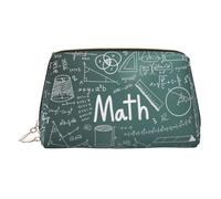 Math Lesson Word Leather Toiletry Organizer Bag, Travel-Friendly Makeup Pouch for Women