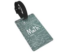 Math Lesson Word Luggage Tag PVC Travel Bag Tag with Strap ID Card Label for Suitcase Backpack Carry On Baggage Identifier