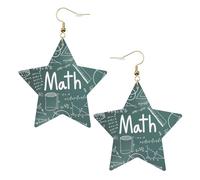 Math Lesson Word Party Earrings for Women, Sparkling Star Dangle Earrings, Fashion Drop Jewelry for Night Out