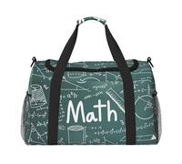 Math Lesson Word Print Large Capacity Hand Carry Bag for Women Foldable Carry On Tote for Airplane Travel