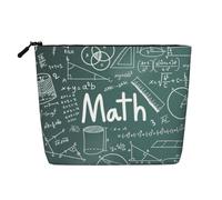 Math Lesson Word Print Portable Makeup Bag for Women Large-Capacity Travel Toiletry Organizer Pouch