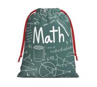 Math Lesson Word Printed Christmas Drawstring Gift Bags For Decorating Christmas Trees Staircases And Porches Party Favors Wedding Decor & Holiday Packaging 3 Sizes