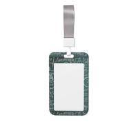 Math Lesson Word Printed Id Badge Holder with Neck Strap Vertical Waterproof Name Card Holder for Office School