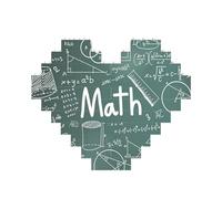 Math Lesson Word Printed Jigsaw Puzzle 10.8x12.8 CM, Heart-Shaped Puzzle Challenging Game for Adults, Fun Decorative Wall Decor