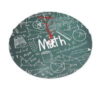 Math Lesson Word Printing Christmas Tree Skirt With 3 Red Rope Ties Xmas Trees Mat Soft Farmhouse Holiday Decoration