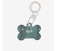 Math Lesson Word Printing Cute Acrylic Dogs Tag Double Side Bone Shap Id Tags with Keychain for Pet Crafts Decorations