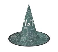 Math Lesson Word Printing Halloween Witch Costume Accessory Pointed Cap Witch Hat Foldable Halloween Hats 1 Pieces