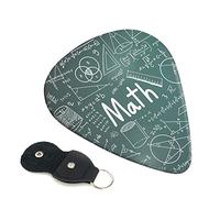 Math Lesson Word Set Of 6 Guitar Plectrums For Acoustic Guitar, Electric Guitar, Bass, Ukulele - Thin, Medium And Thick.