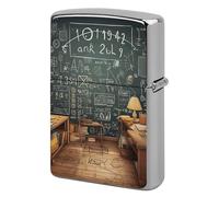 Math Lighter Case Metal Protective Cover with Double-Sided Art Design, Cool Lighters Pouch Shockproof Lighter Cover for Men Women Gifts, Lighters Not Included