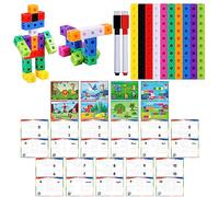 Math Linking Cubes, 100 Math Cube Manipulatives with 30 Learning Activities Number Counting Blocks Snap Linking Math Counters Fun & Educational Pre-K Counting Blocks for Preschool Kindergarten