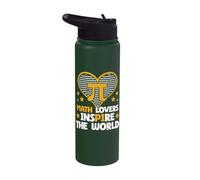 Math Love Inspire The World Pi Day Happy Pi Day Stainless Steel Insulated Water Bottle