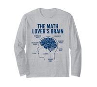 Math Lover's Brain Funny Pi Day Algebra Geometry Nerd Long Sleeve T-Shirt
