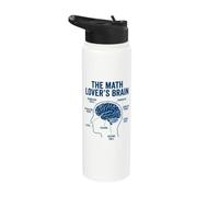 Math Lover's Brain Funny Pi Day Algebra Geometry Nerd Stainless Steel Insulated Water Bottle