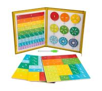 Math Manipulatives - 22x18cm Fraction Educational Puzzle, Endurable Teaching Tool | Paper Magnetic Book of Fractions Tile with Ease, Fraction Manipulatives for Elementary School Kids Students Home