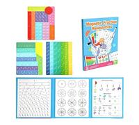 Math Manipulatives - Math Toy, Magnetic Fraction Tiles | Magnetic Fraction Demonstration Book For Elementary School, Maths Puzzle For Homeschool & Classroom, Fractions Tiles & Circles