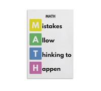 MATH - Mistakes Allow Thinking To Happen, Math Classroom Educational Chart Poster 20x30inch(50x75cm)