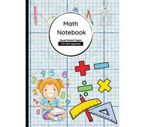 Math Notebook 1/2 Inch Squares: Kids Graph Paper Composition Notebook, Quad Ruled 2x2 (2 squares per inch) 120 Pages, Large 8.5 x 11 for Kindergarten and Primary School