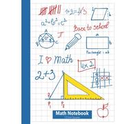 Math Notebook 1/2 Inch Squares: Lined Graph Paper Composition Notebook [Large 8.5X11] 2 squares per inch