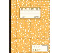 Math Notebook 1 Inch Squares: Large Grid Paper | 8.5x11 | 100 Pages | Yellow Marble Graph Journal