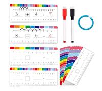 Math Number Beam, Addition Subtraction Preschool Toy, Wipe-Clean Double-Sided Maths Games with Storage Ring for Girls Home Nursery School Birthday