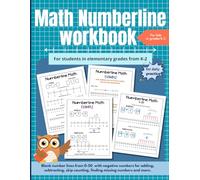 Math Number line Workbook for students in elementary grades from K-2: Blank number lines from 0-50 for addition, subtraction, skip counting, finding missing numbers and more.