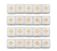 Math Operation Calculation Dice Set Engraved Plus Minus Sign Dices Educational Toy for Infant Mathematics Teaching Plastic Material 20pcs 16mm (White)