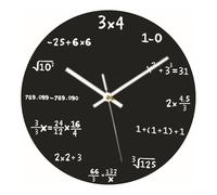 Math-Oriented Wall Clock Presenting Arithmetic and Algebraic Solutions as Time Markers for Educators Analysts and Curriculum Developers Indoor Use (3 * 4 Black bottom)