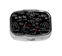 Math Pattern,Meta Pill Box 2 Compartment Medicine Case,Portable Organizer