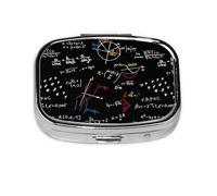 Math Pattern,Meta Pill Box 2 Compartment Medicine Case,Portable Organizer,Rectangle Meta Portable Organizer Pill Box 446 Compartment Medicine Case