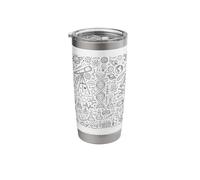 Math Physics Astronomy Biology Chemistry Science Doodle Stainless Steel Insulated Tumbler