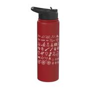 Math Physics Astronomy Biology Chemistry Science Doodle Stainless Steel Insulated Water Bottle