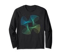 Math / Physics Lover - Green & Blue Spiral Geometic Pattern Long Sleeve T-Shirt
